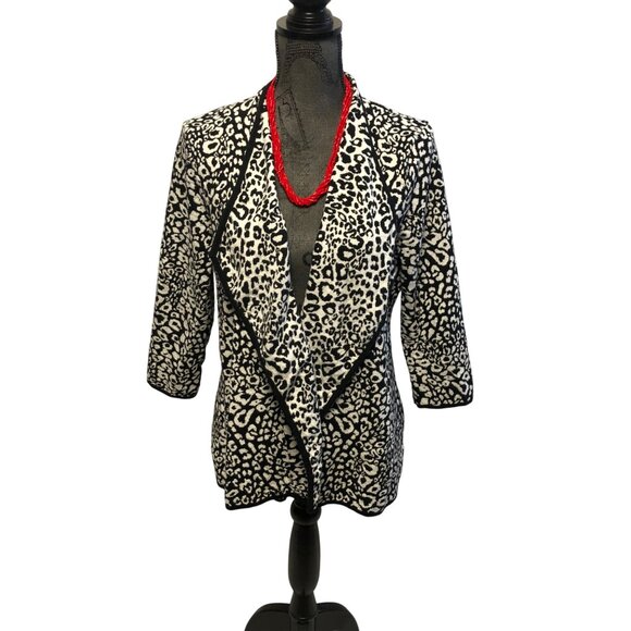 Zebra Open Front Jacket Womens Size XL Animal Print Cotton Cardigan Mob Wife - Picture 1 of 8